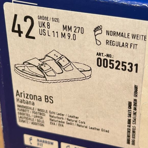 Birkenstock Arizona Oiled Leather Sandals Size 42 US W11/M9 0052531 - Picture 10 of 10